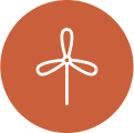 Colored leaf icon